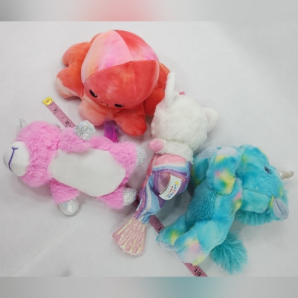 Bundle Reversible Happy Mad Octopus Plush Unicorns, Mermaid Mouse with Crown - Picture 3 of 8